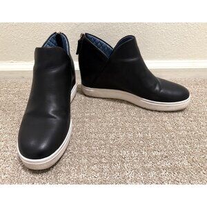 Dr. Scholl's Womens Madison Hi Wedge Sneaker Booties Size 8.5 Shoes Black Zip